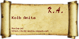 Kolb Anita névjegykártya