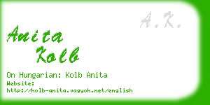 anita kolb business card